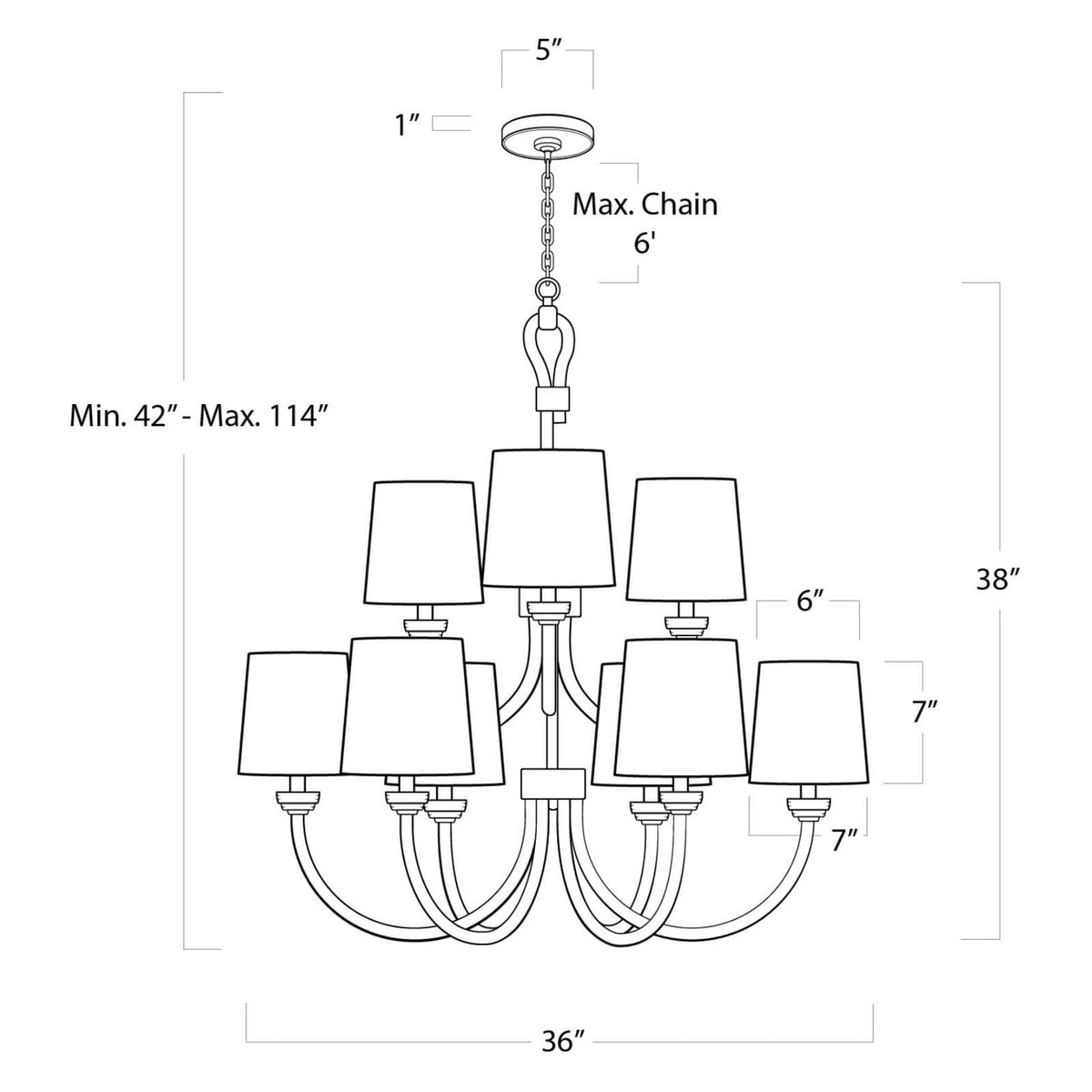 Bimini Nine Light Chandelier