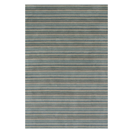 Dash & Albert Brindle Stripe Hand Loom Knotted Wool Rug in Blue, on white
