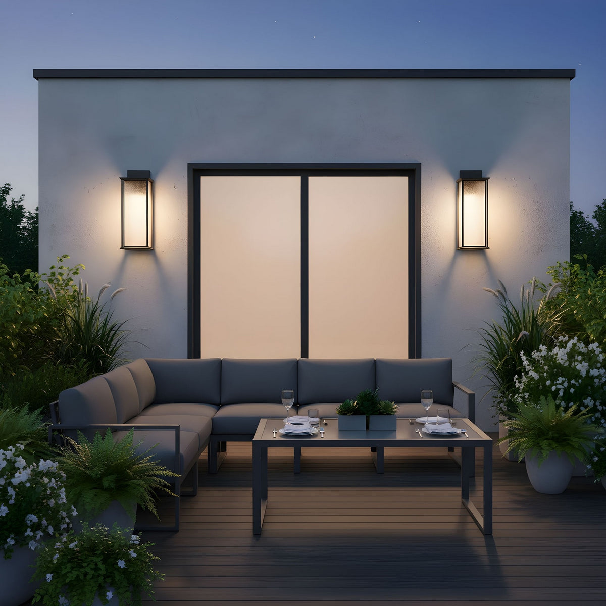 Audley 24" LED Lantern — Distressed Seeded