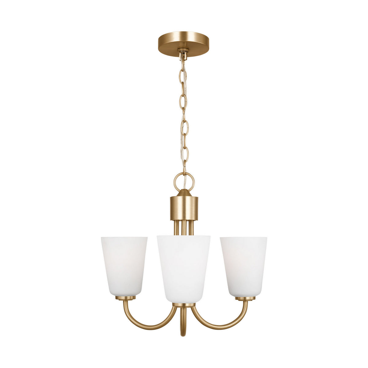 Miles Three Light Chandelier — Etched white