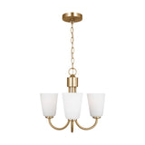 Miles Three Light Chandelier — Etched white