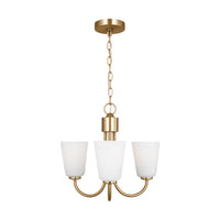 Miles Three Light Chandelier — Etched white