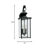 Two Light Outdoor Wall Lantern — 20.25", Torpedo Bulb