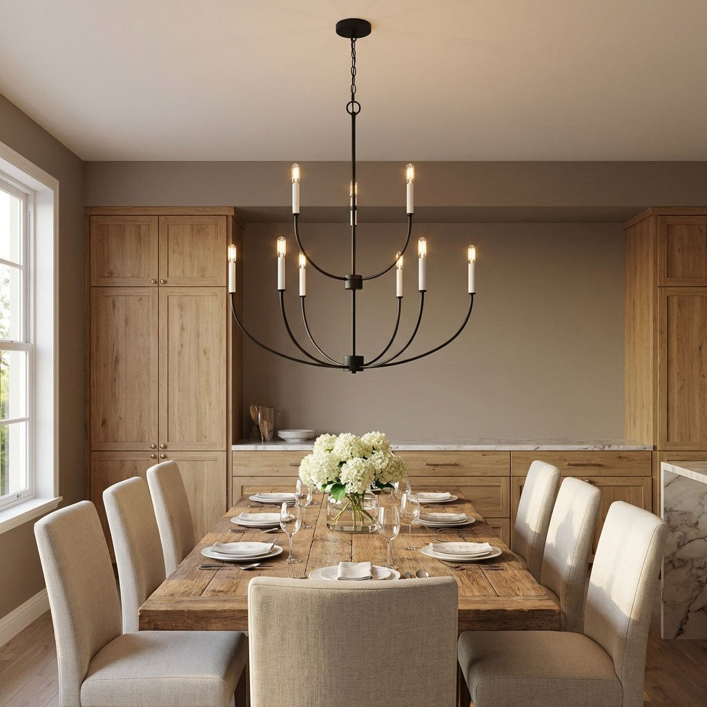 Nine Light Chandelier — 34.00", 40 W