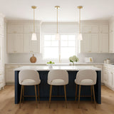 Miles One Light Pendant — Etched white glass