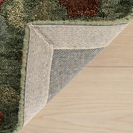 Dash & Albert Genevive Modern Floral Wool Rug in Green, photo 5