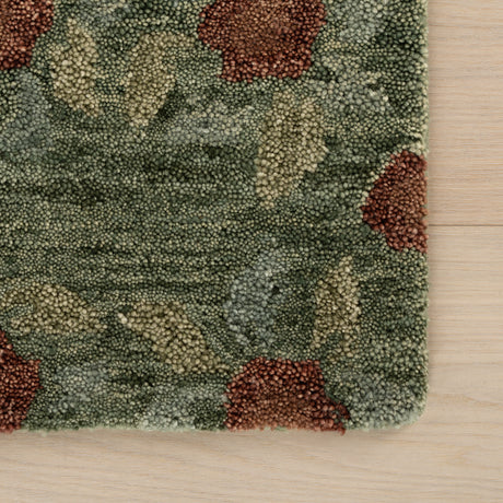 Dash & Albert Genevive Modern Floral Wool Rug in Green, photo 6