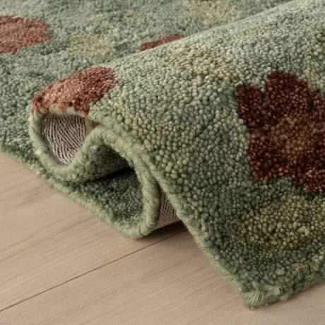 Dash & Albert Genevive Modern Floral Wool Rug in Green, photo 9