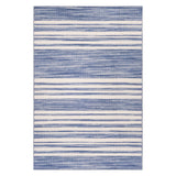 Dash & Albert Ilae Coastal Striped Washable Rug in Blue, on white