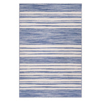 Dash & Albert Ilae Coastal Striped Washable Rug in Blue, on white