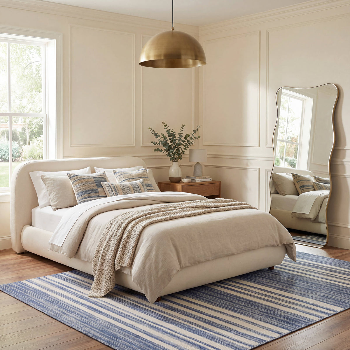 Dash & Albert Ilae Coastal Striped Washable Rug in Blue, photo 3