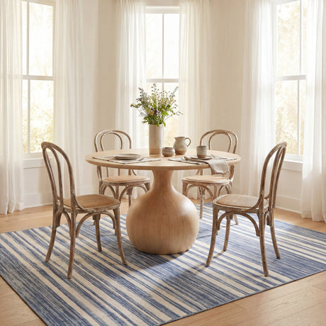Dash & Albert Ilae Coastal Striped Washable Rug in Blue, photo 4