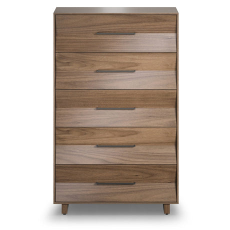 BDi KAVA 5-Drawer Chest in Natural Walnut, on white