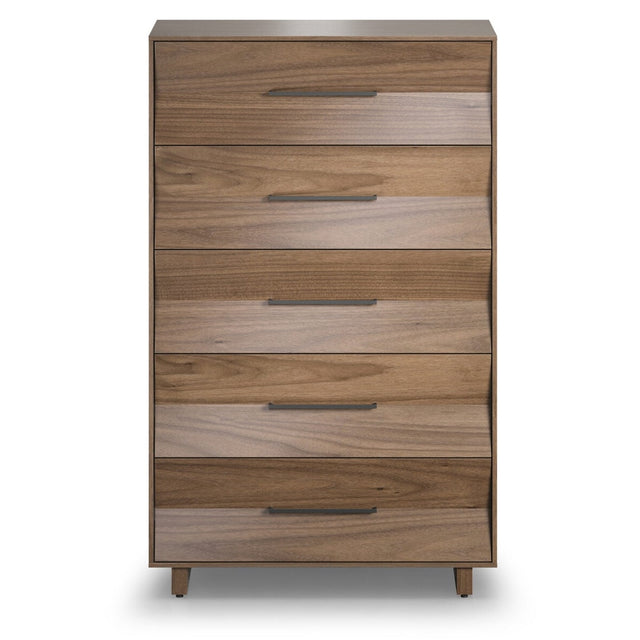 BDi KAVA 5-Drawer Chest in Natural Walnut, on white