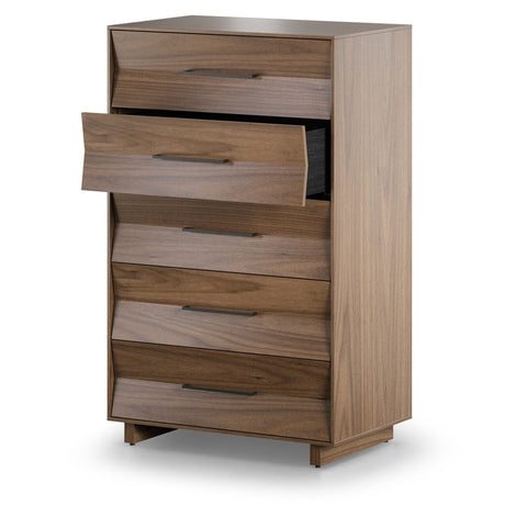 BDi KAVA 5-Drawer Chest in Natural Walnut, on white