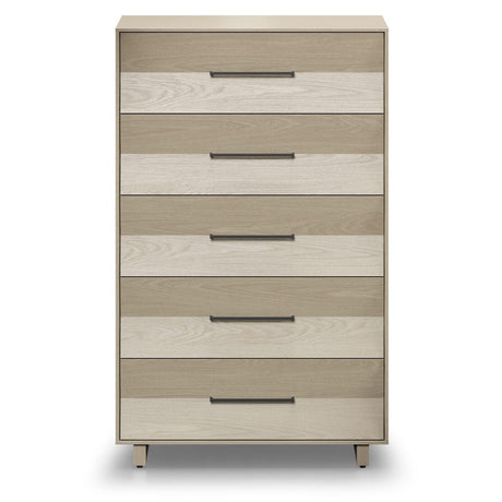 BDi KAVA 5-Drawer Chest in Washed Oak, on white