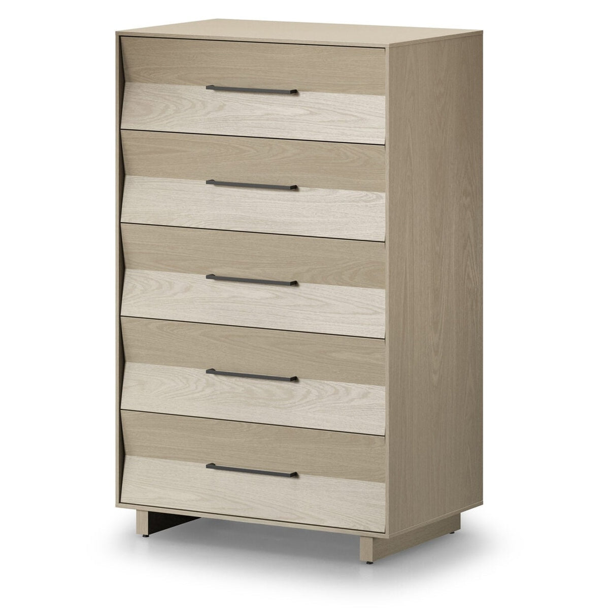 BDi KAVA 5-Drawer Chest in Washed Oak, on white
