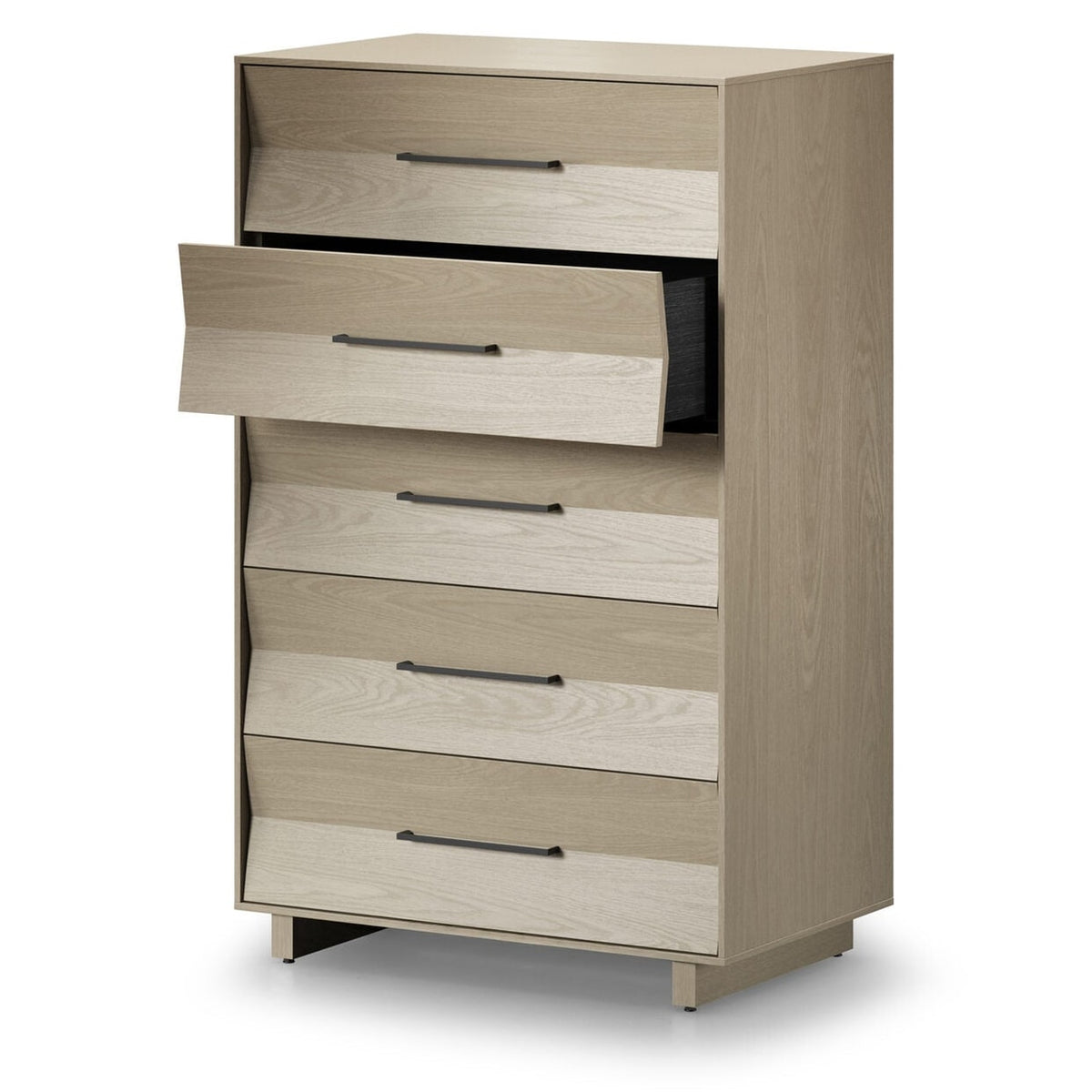 BDi KAVA 5-Drawer Chest in Washed Oak, on white