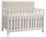 White Oak with Talc Fabric | Kyoto Convertible Crib w/Talc Upholstered Headboard Panel | Valley Ridge Furniture