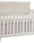 White Oak with Talc Fabric | Kyoto Convertible Crib w/Talc Upholstered Headboard Panel | Valley Ridge Furniture