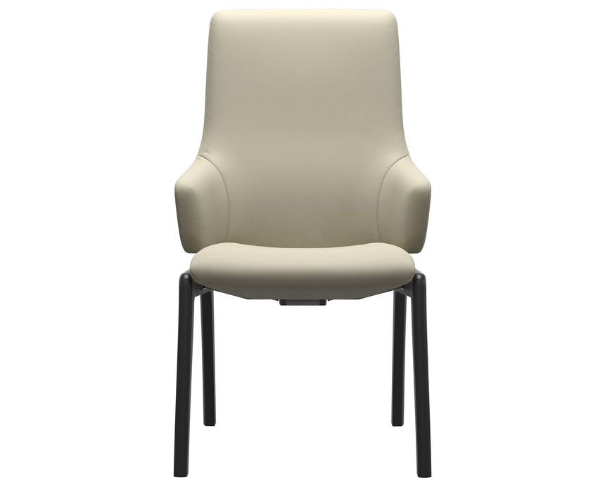 Laurel | High Back Dining Chair with D100 Vertical Legs with Arms