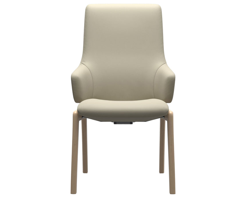 Laurel | High Back Dining Chair with D100 Vertical Legs with Arms