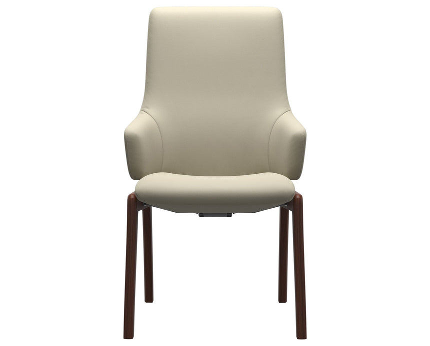Laurel | High Back Dining Chair with D100 Vertical Legs with Arms