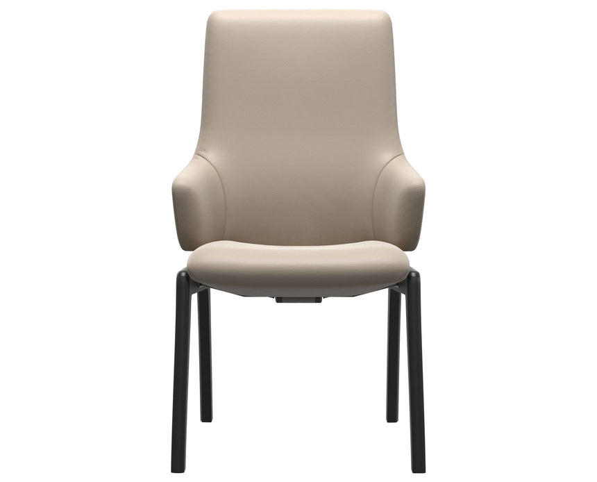 Laurel | High Back Dining Chair with D100 Vertical Legs with Arms
