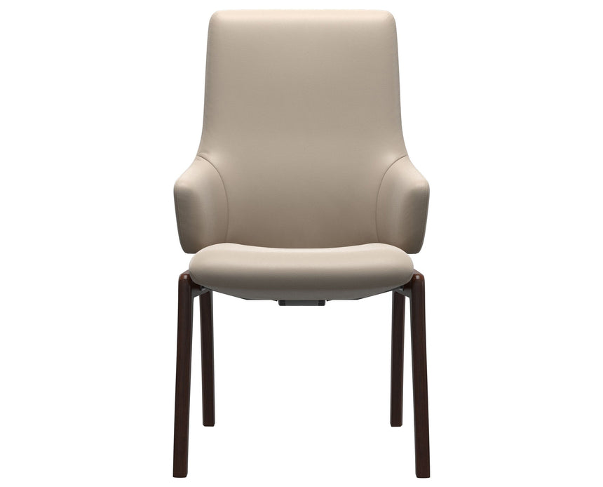 Laurel | High Back Dining Chair with D100 Vertical Legs with Arms