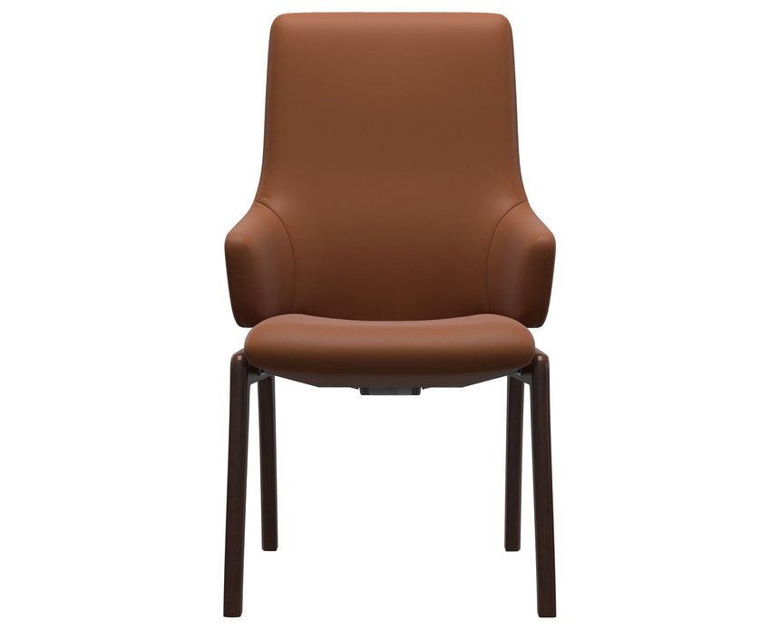 Laurel | High Back Dining Chair with D100 Vertical Legs with Arms