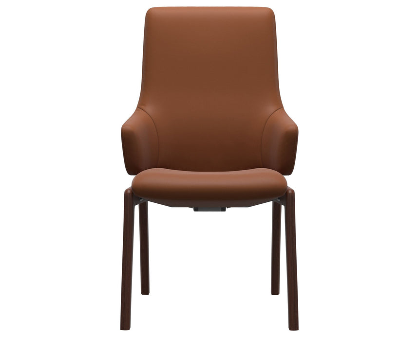 Laurel | High Back Dining Chair with D100 Vertical Legs with Arms