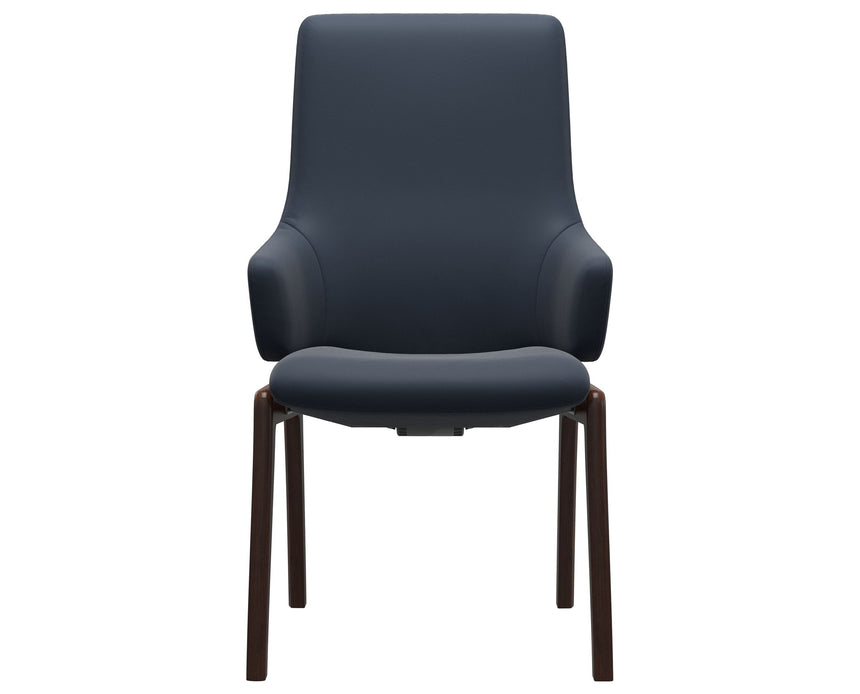 Laurel | High Back Dining Chair with D100 Vertical Legs with Arms