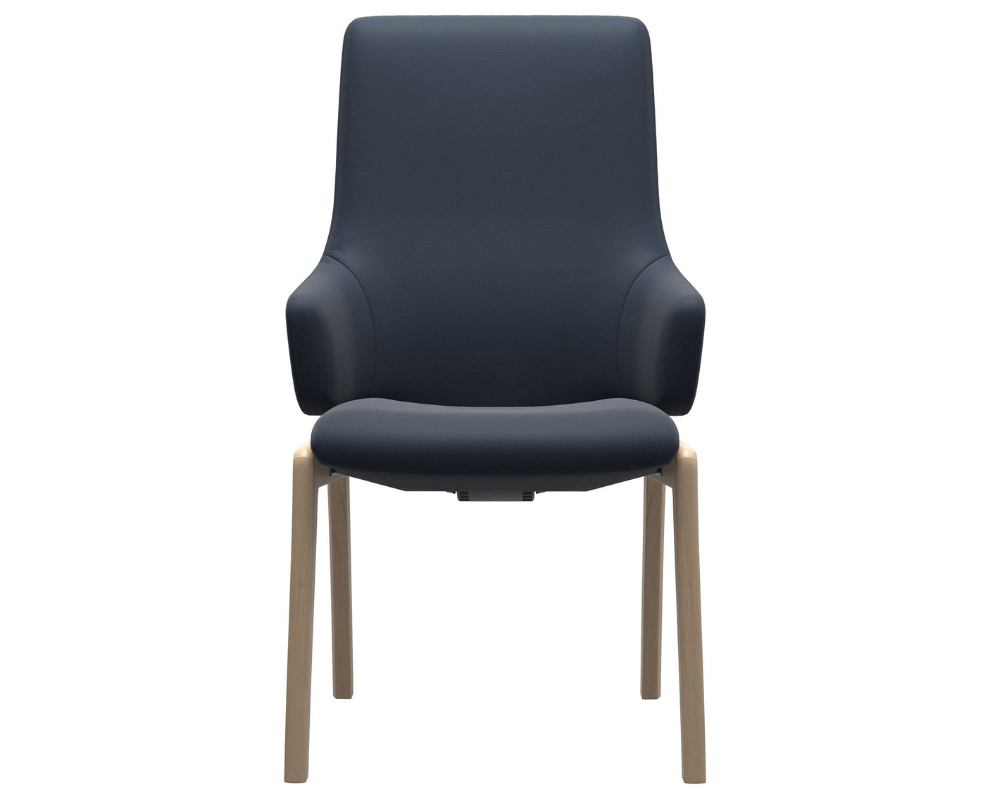 Laurel | High Back Dining Chair with D100 Vertical Legs with Arms
