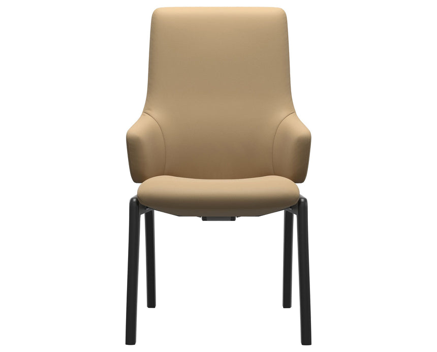 Laurel | High Back Dining Chair with D100 Vertical Legs with Arms