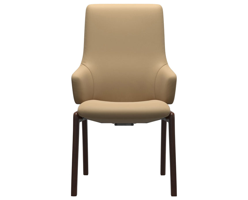 Laurel | High Back Dining Chair with D100 Vertical Legs with Arms
