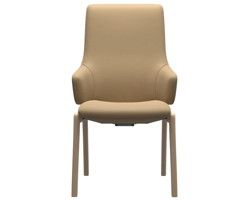 Laurel | High Back Dining Chair with D100 Vertical Legs with Arms