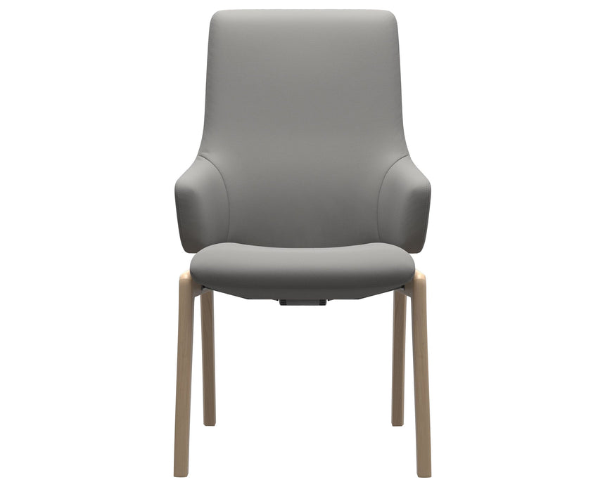 Laurel | High Back Dining Chair with D100 Vertical Legs with Arms