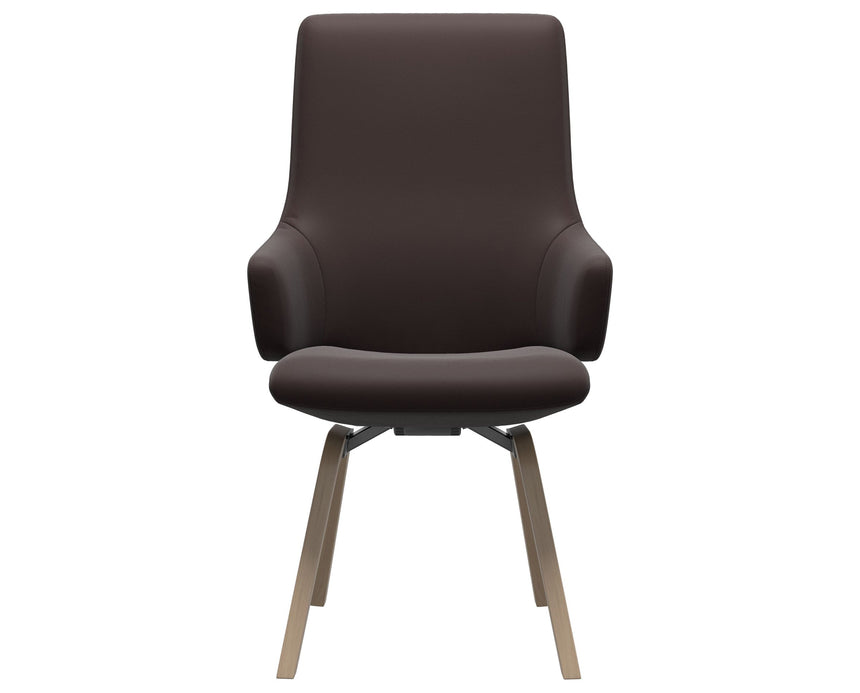 Laurel | High Back Dining Chair with D200 Slanted Legs with Arms
