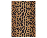 Rug with a Leopard Hand Micro Hooked pattern on a plain background