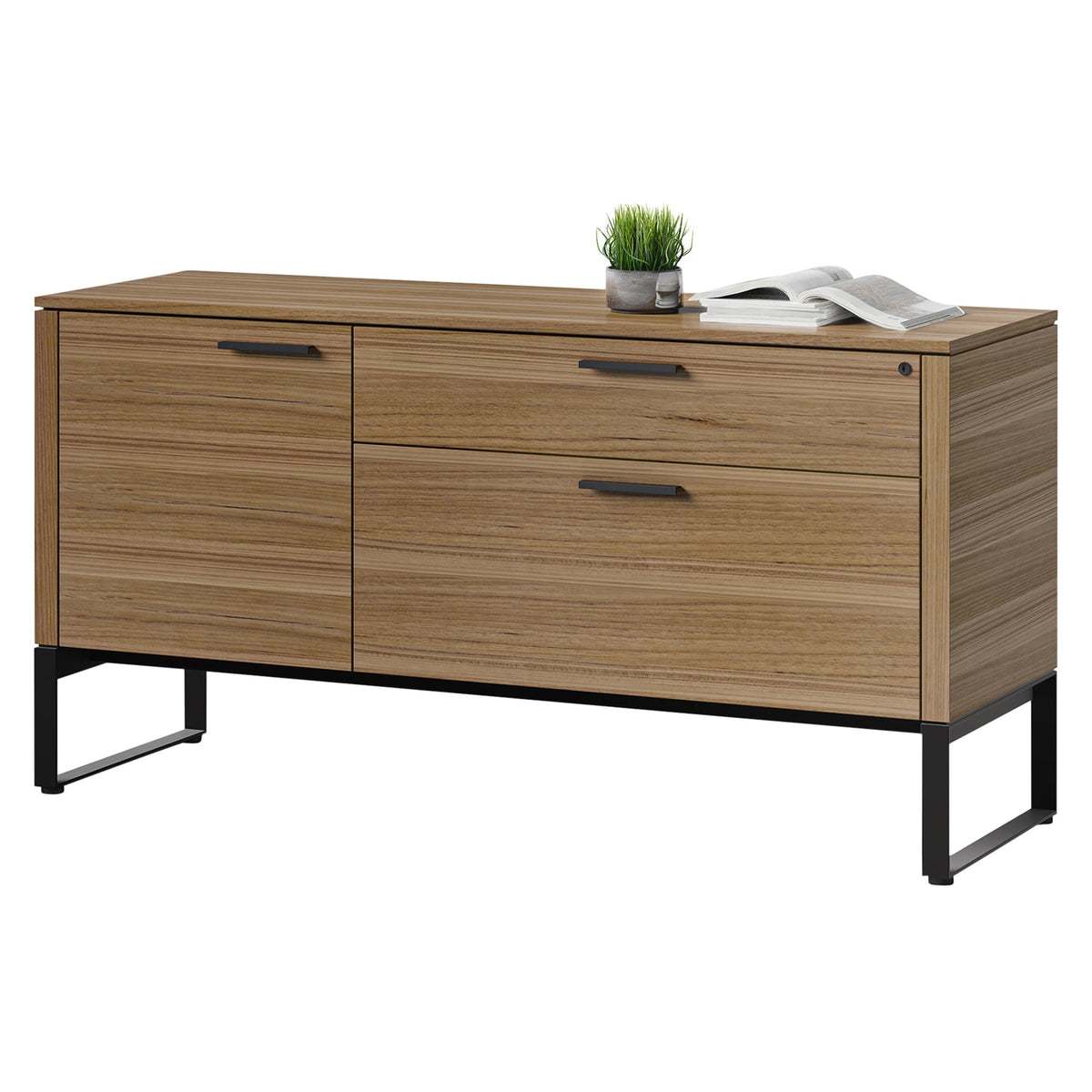 BDi Linea 6220 Multi Function Cabinet in Natural Walnut, on white