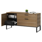 BDi Linea 6220 Multi Function Cabinet in Natural Walnut, on white