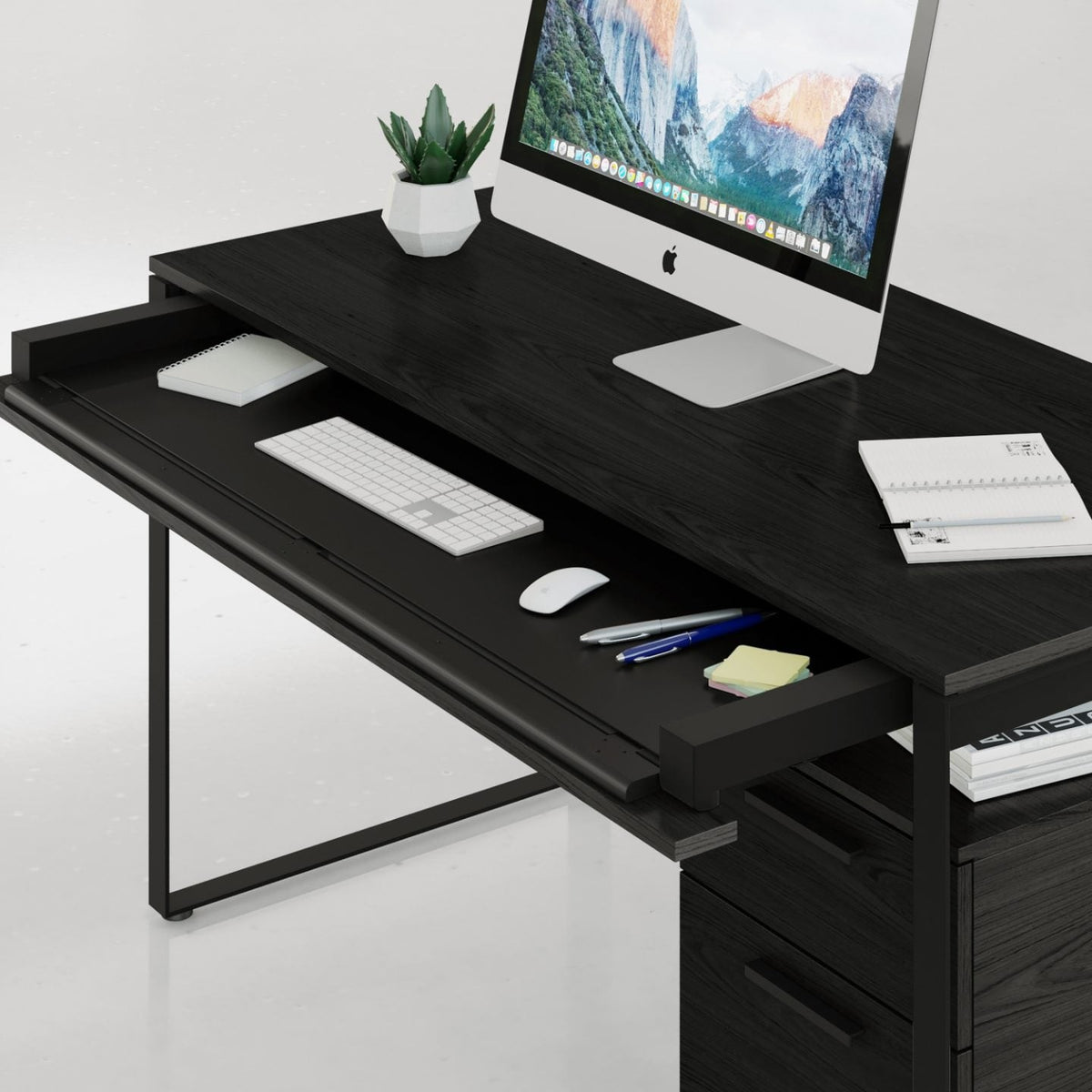 BDi Linea 6221 Desk in Charcoal Stained Ash, in a room setting