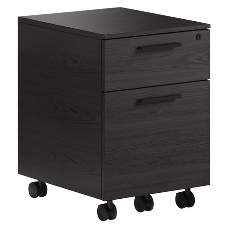 BDi Linea 6227 Mobile File Pedestal in Charcoal Stained Ash, on white