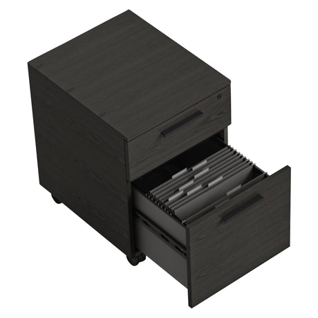 BDi Linea 6227 Mobile File Pedestal in Charcoal Stained Ash, on white