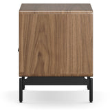 BDi Linq Nightstand in Natural Walnut, 22-inch, side view, on white