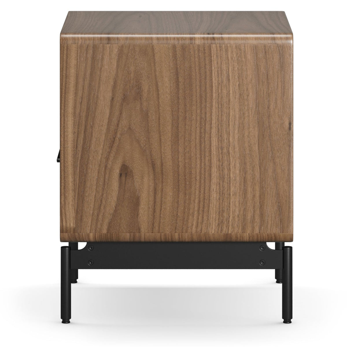 BDi Linq Nightstand in Natural Walnut, 22-inch, side view, on white