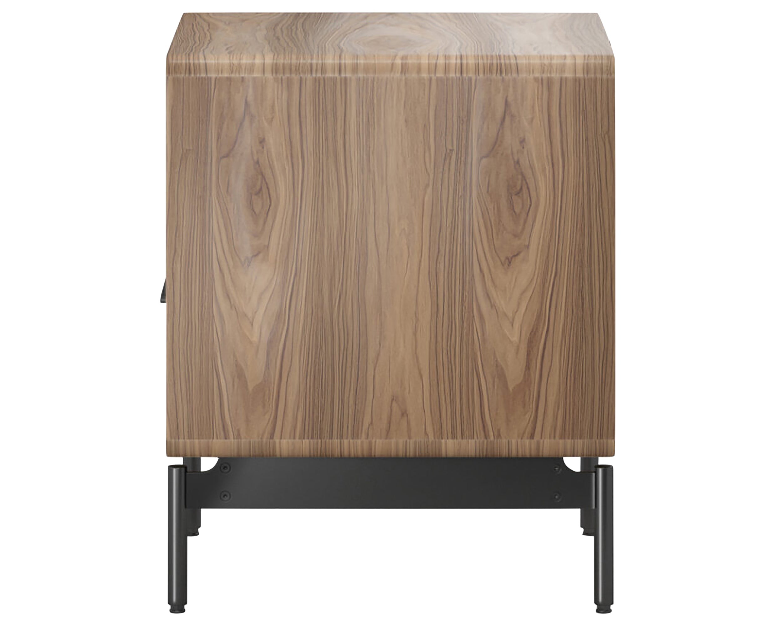 Natural Walnut with Powder Coated Steel | BDI Linq 22" Nightstand | Valley Ridge Furniture