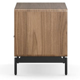 BDi Linq Nightstand in Natural Walnut, 28-inch, side view, on white