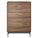 BDi Linq 9185 5 Drawer Chest in Natural Walnut, on white