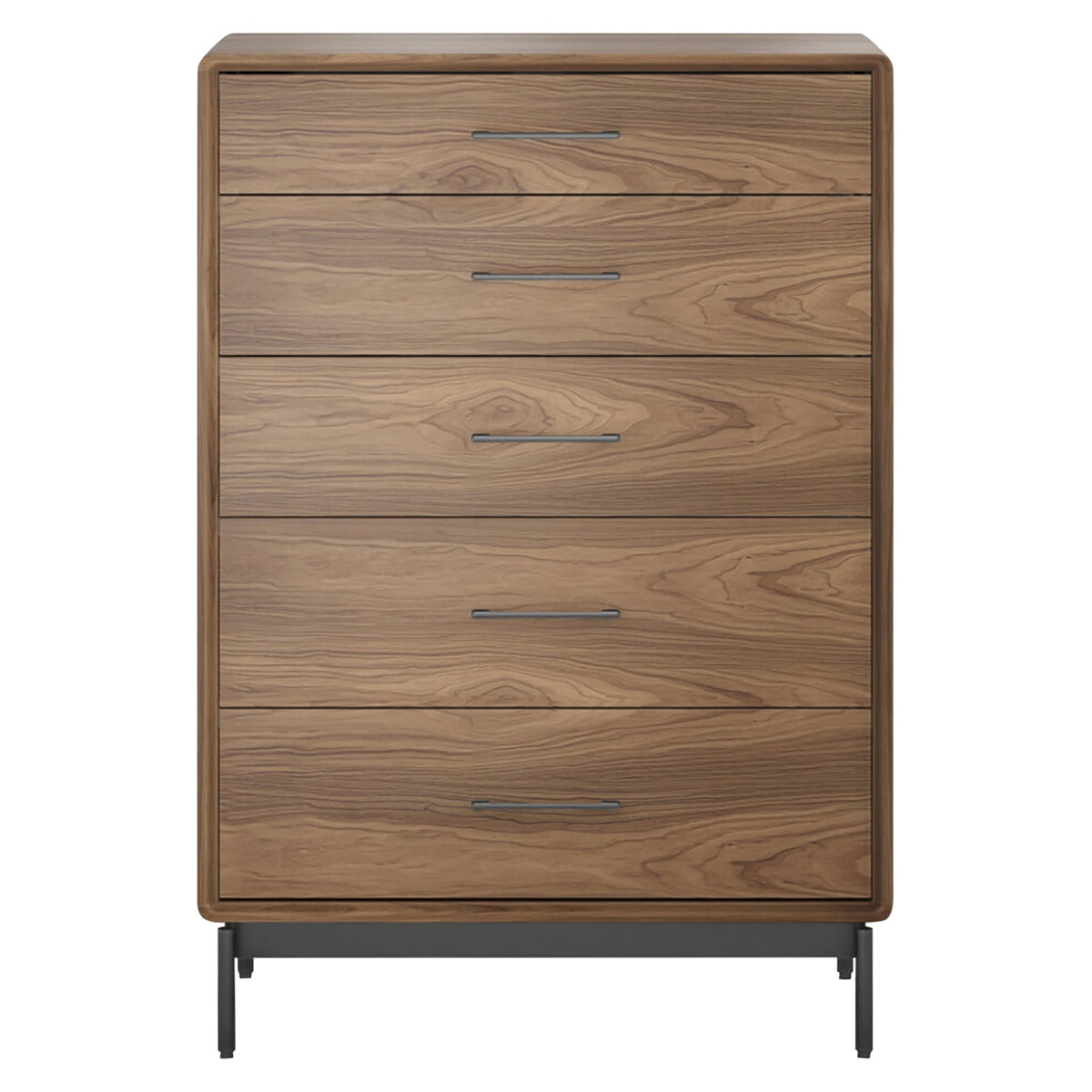 BDi Linq 9185 5 Drawer Chest in Natural Walnut, on white